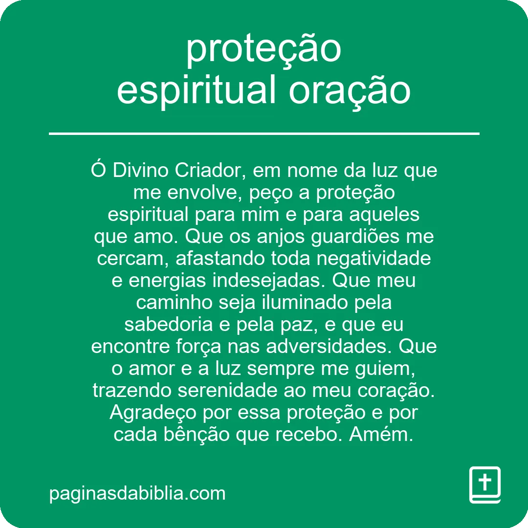 proteção espiritual oração