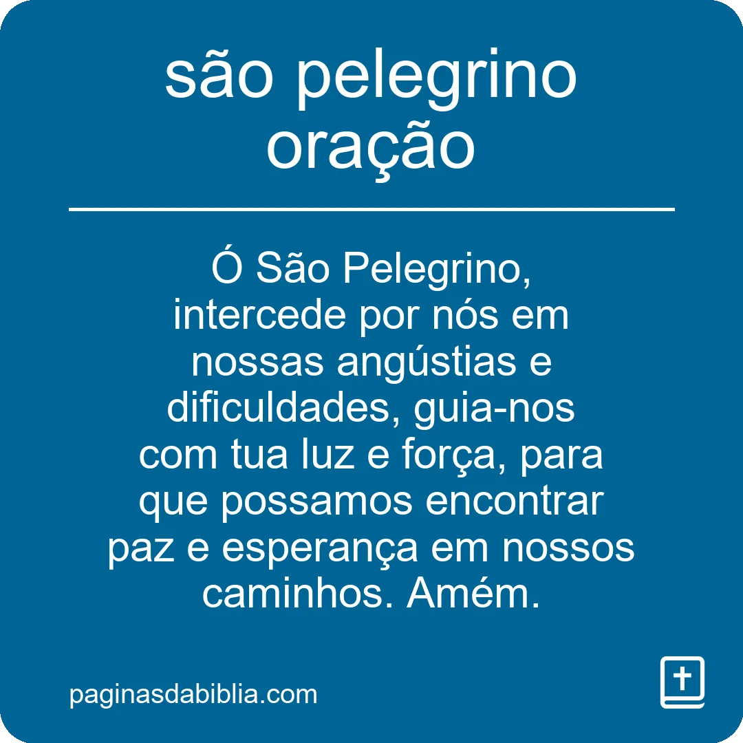 são pelegrino oração