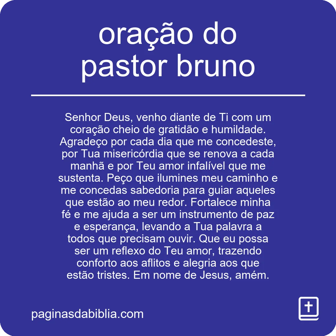 oração do pastor bruno