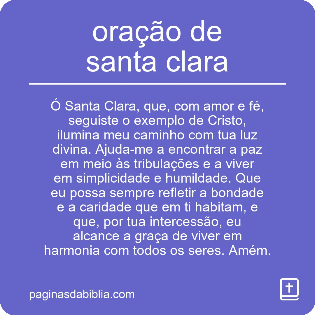 oração de santa clara