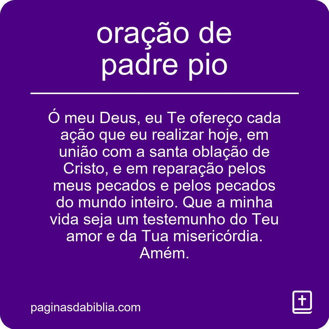 oração de padre pio