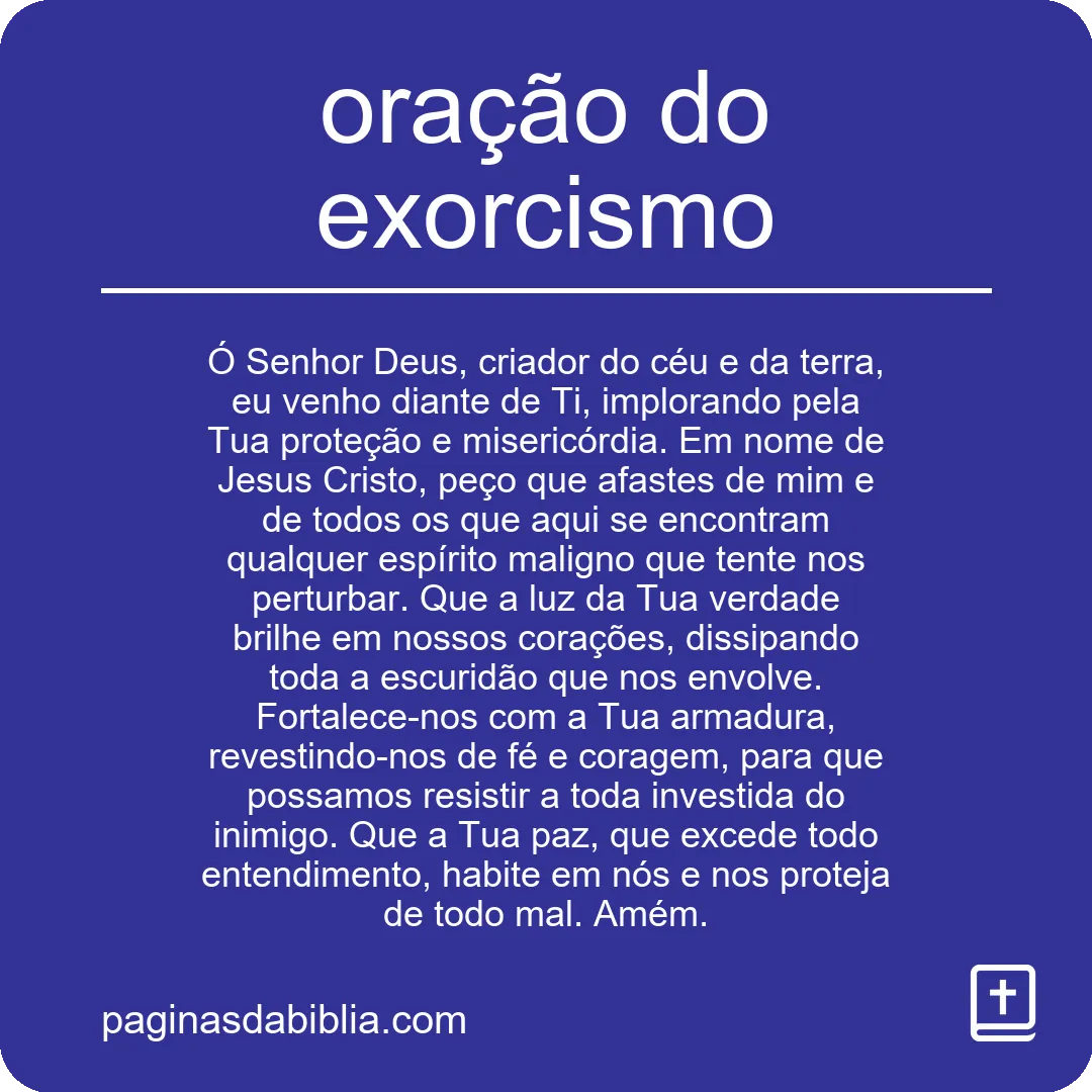 oração do exorcismo