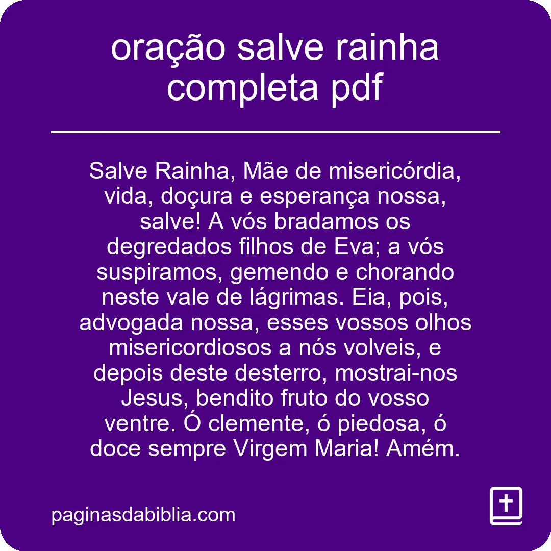 oração salve rainha completa pdf