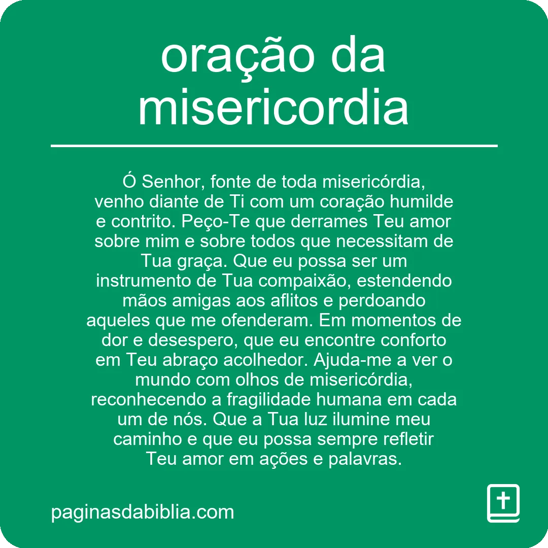 oração da misericordia