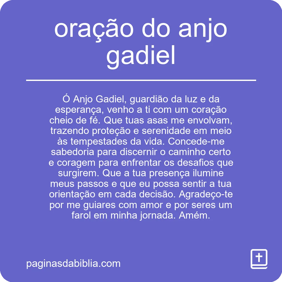 oração do anjo gadiel