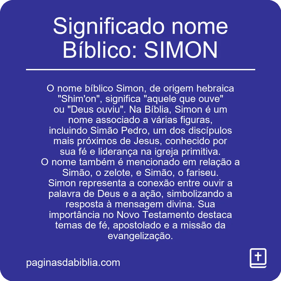 Significado nome Bíblico: SIMON