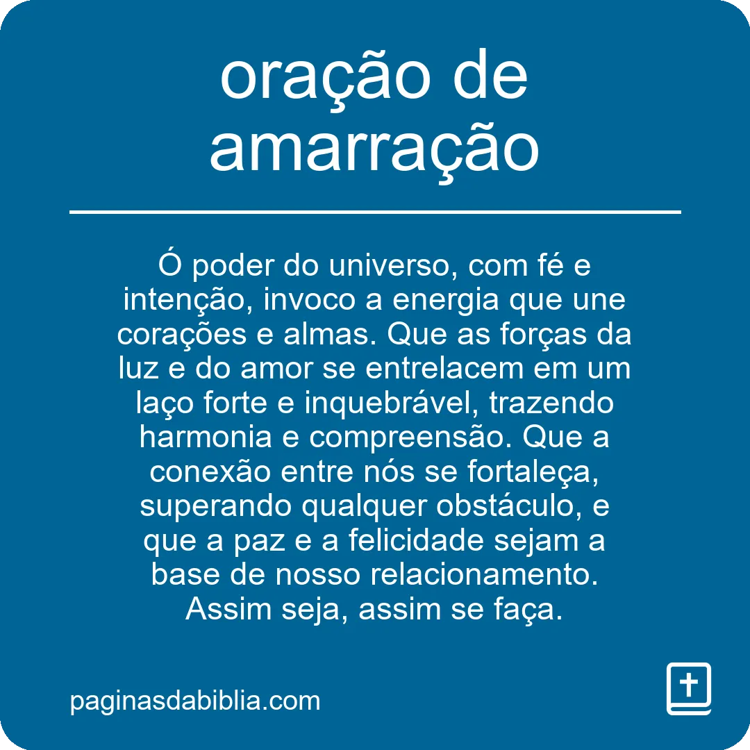 oração de amarração