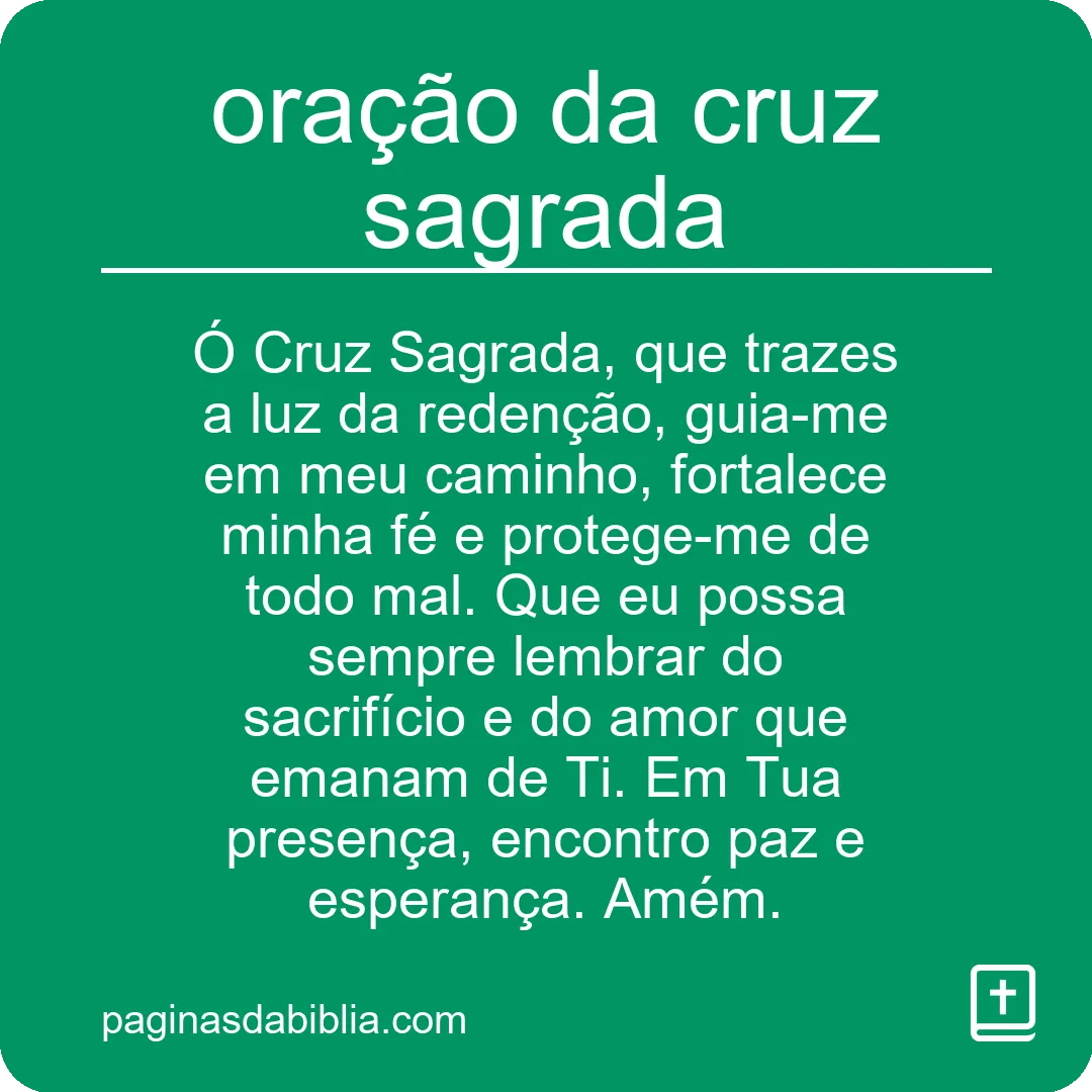 oração da cruz sagrada