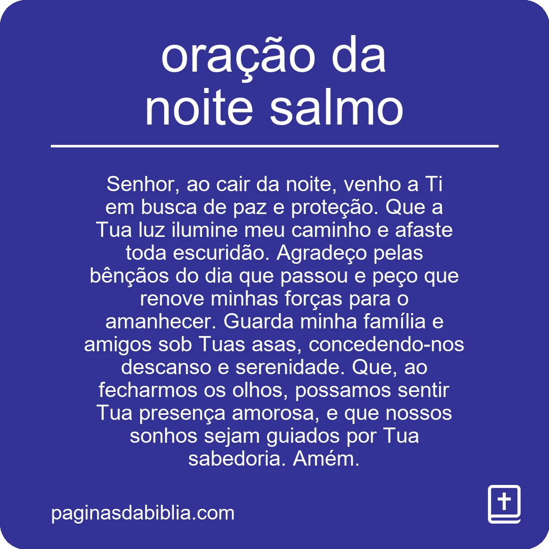 oração da noite salmo