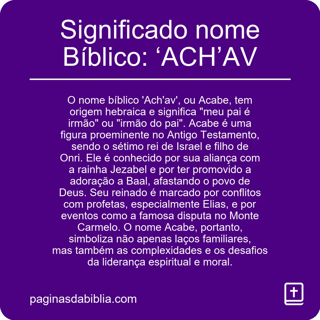 Significado nome Bíblico: ‘ACH’AV