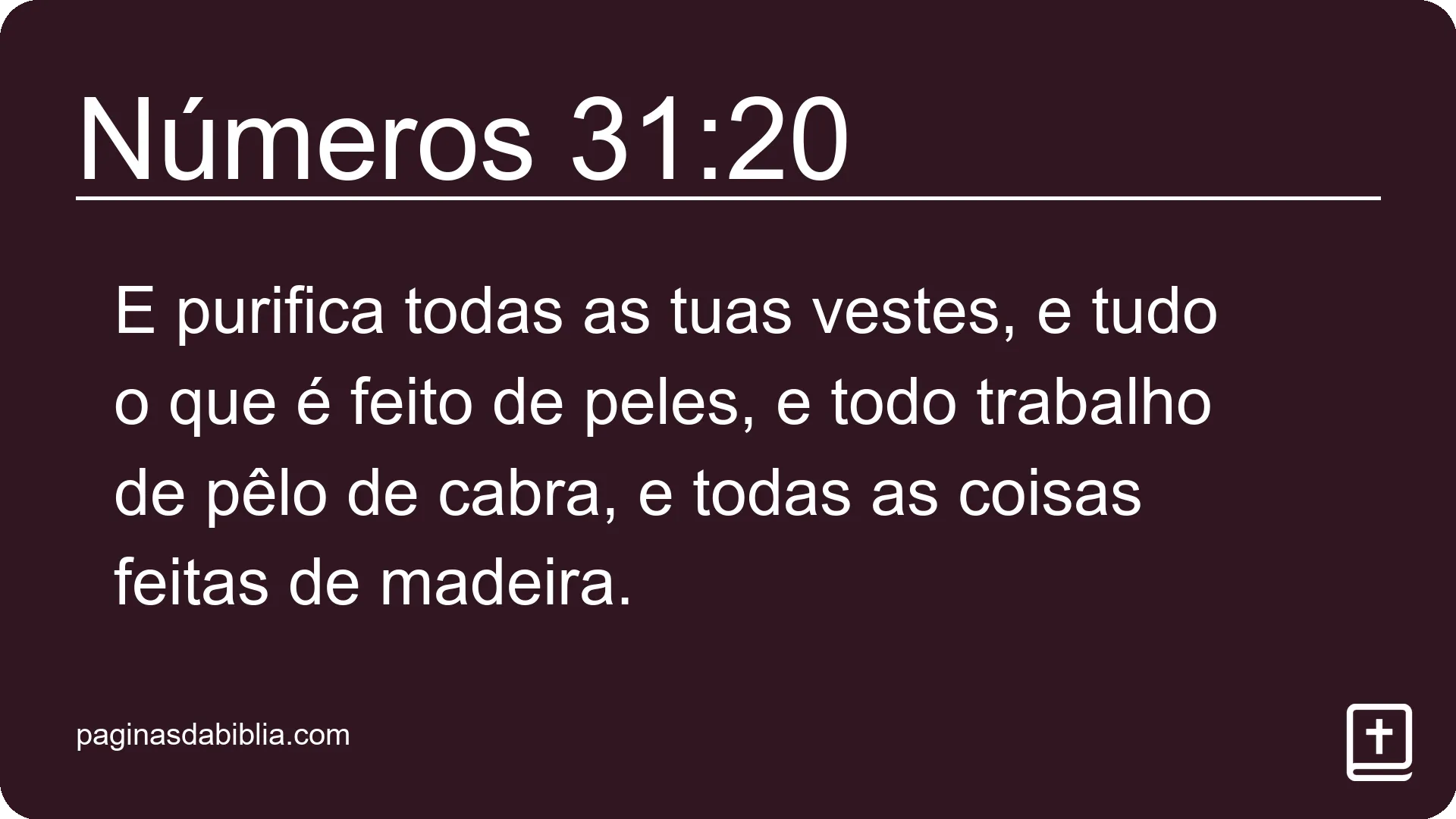 Números 31:20