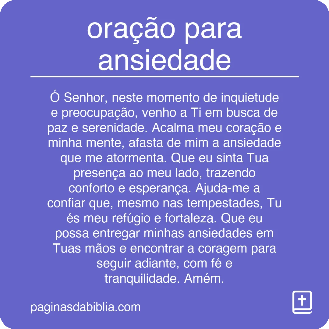 oração para ansiedade