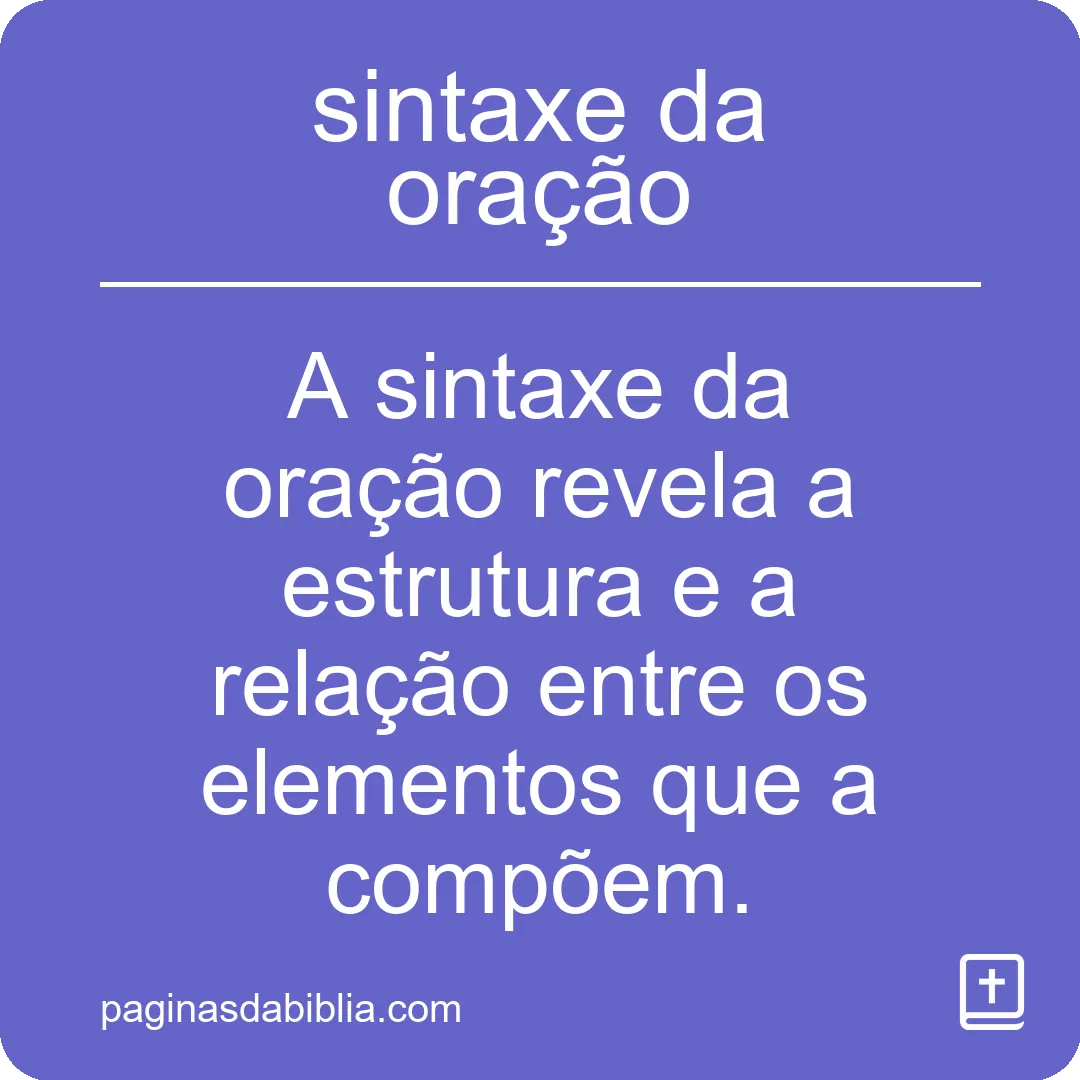 sintaxe da oração