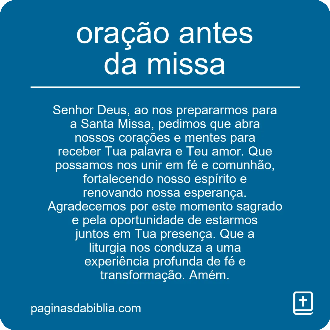 oração antes da missa