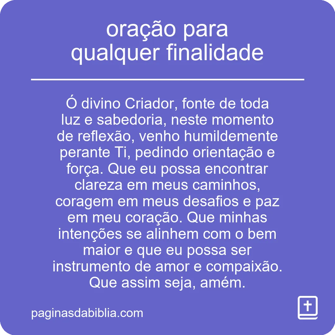 oração para qualquer finalidade