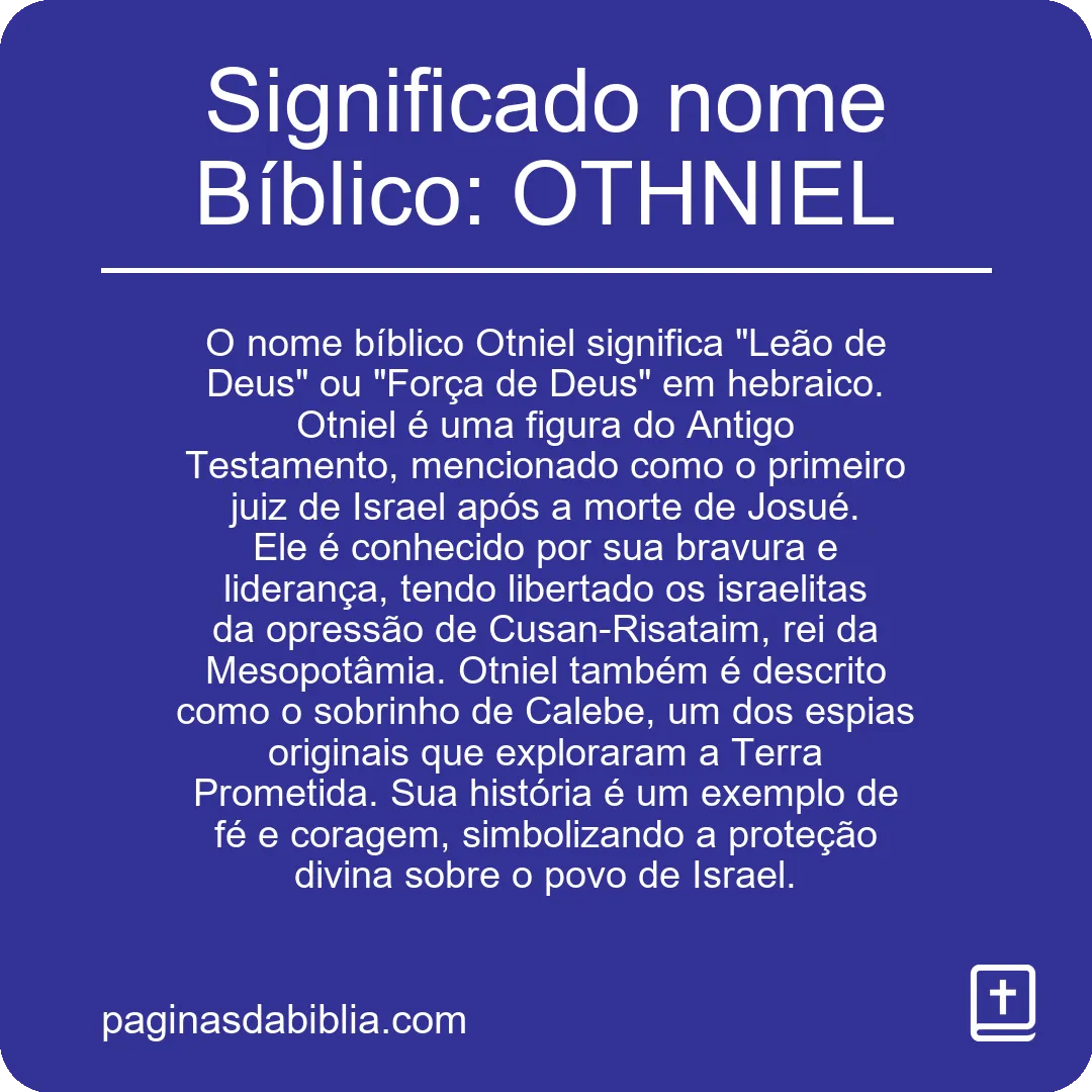 Significado nome Bíblico: OTHNIEL