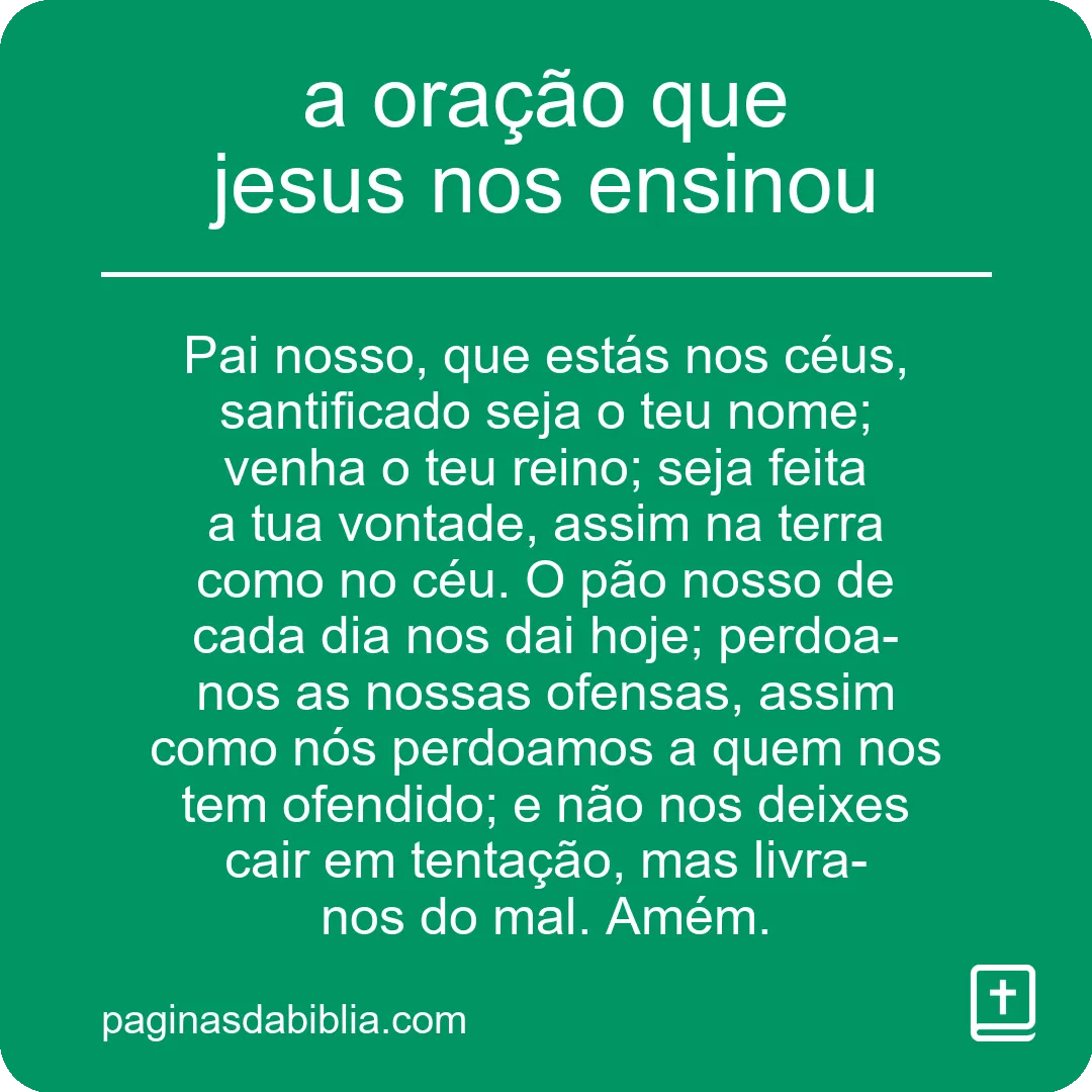 a oração que jesus nos ensinou