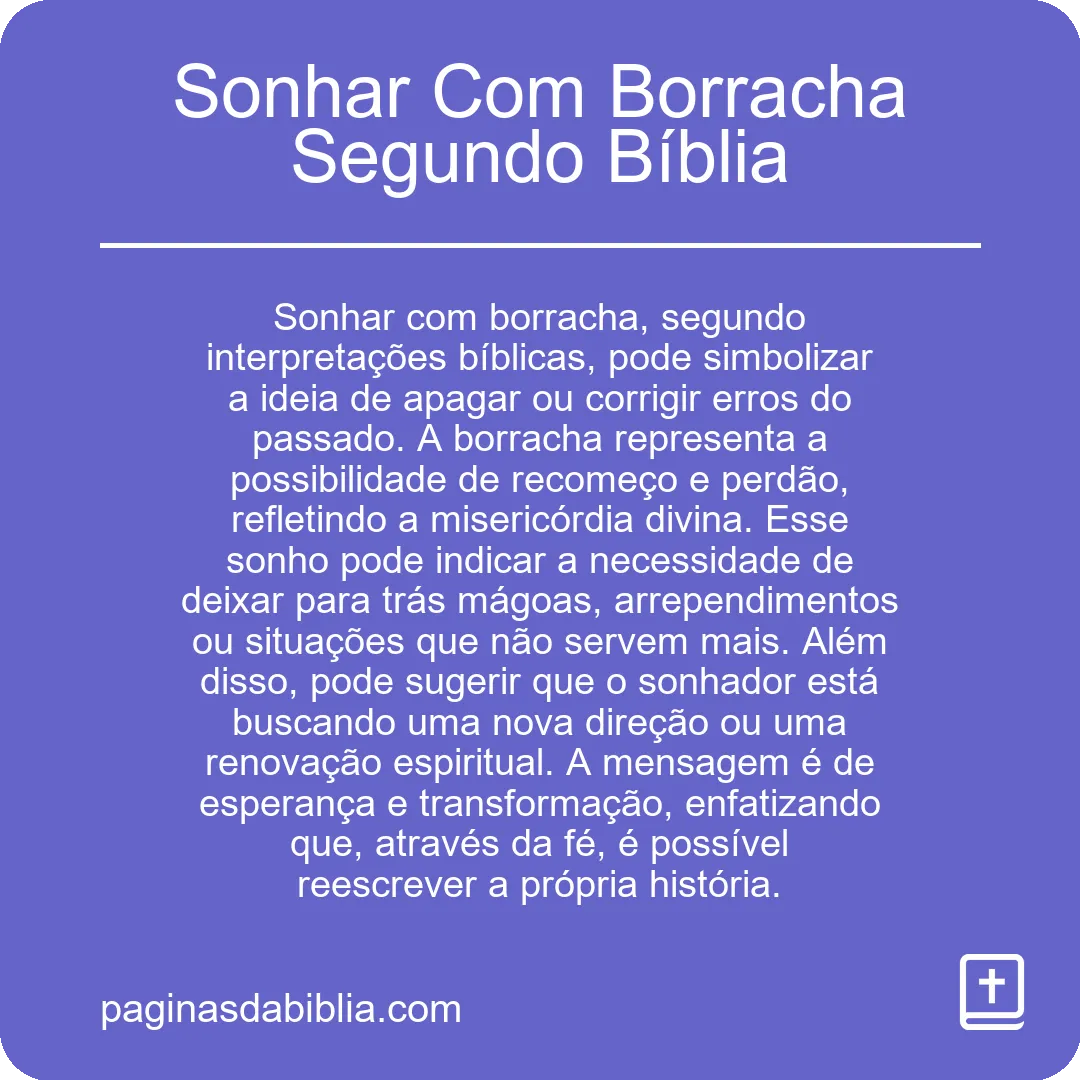 Sonhar Com Borracha Segundo Bíblia