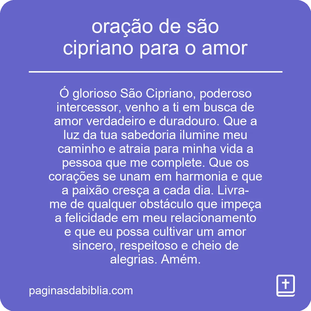 oração de são cipriano para o amor