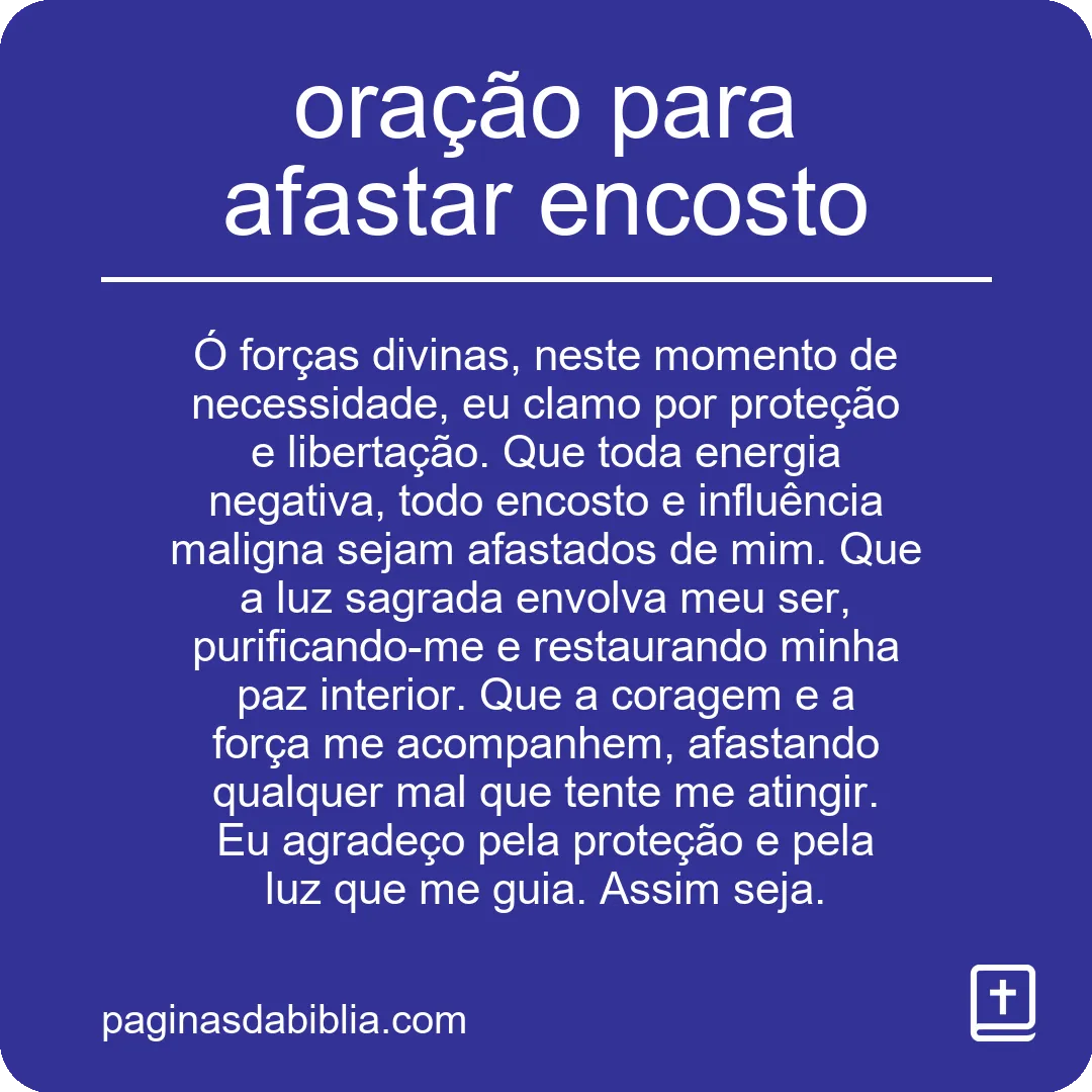 oração para afastar encosto