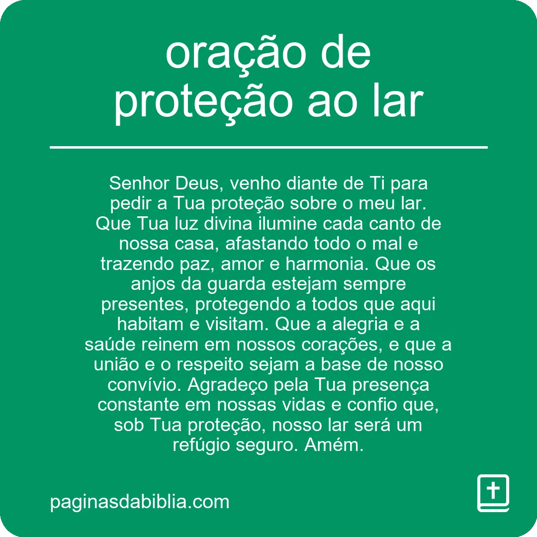 oração de proteção ao lar