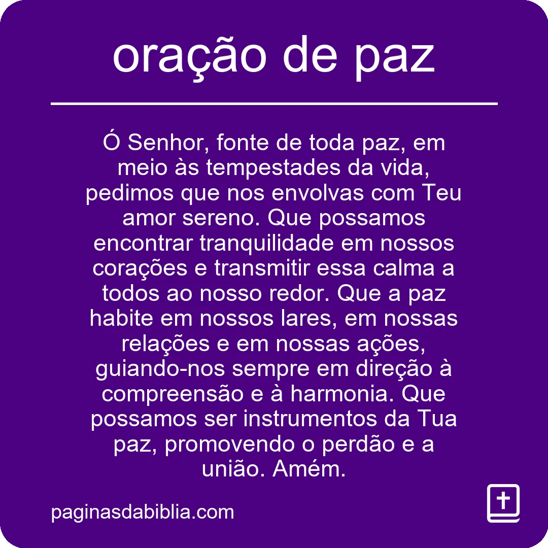 oração de paz