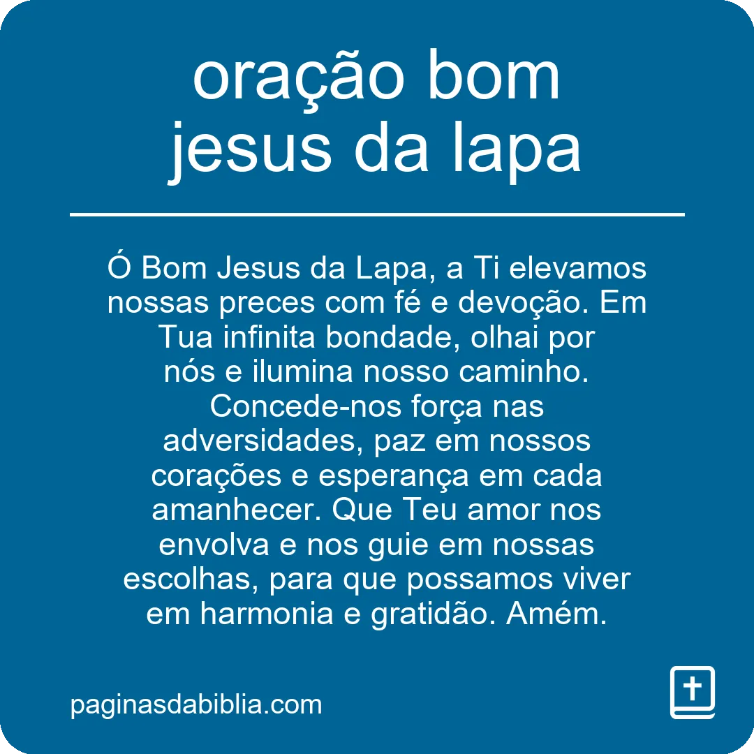 oração bom jesus da lapa