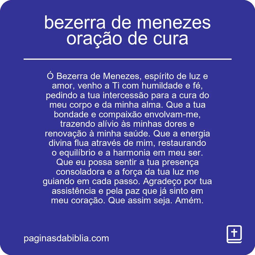 bezerra de menezes oração de cura