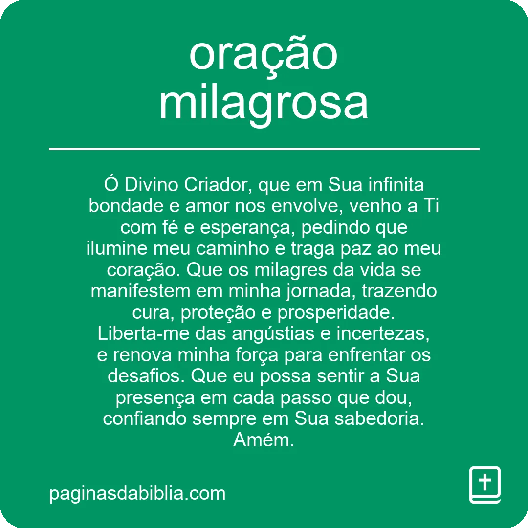 oração milagrosa