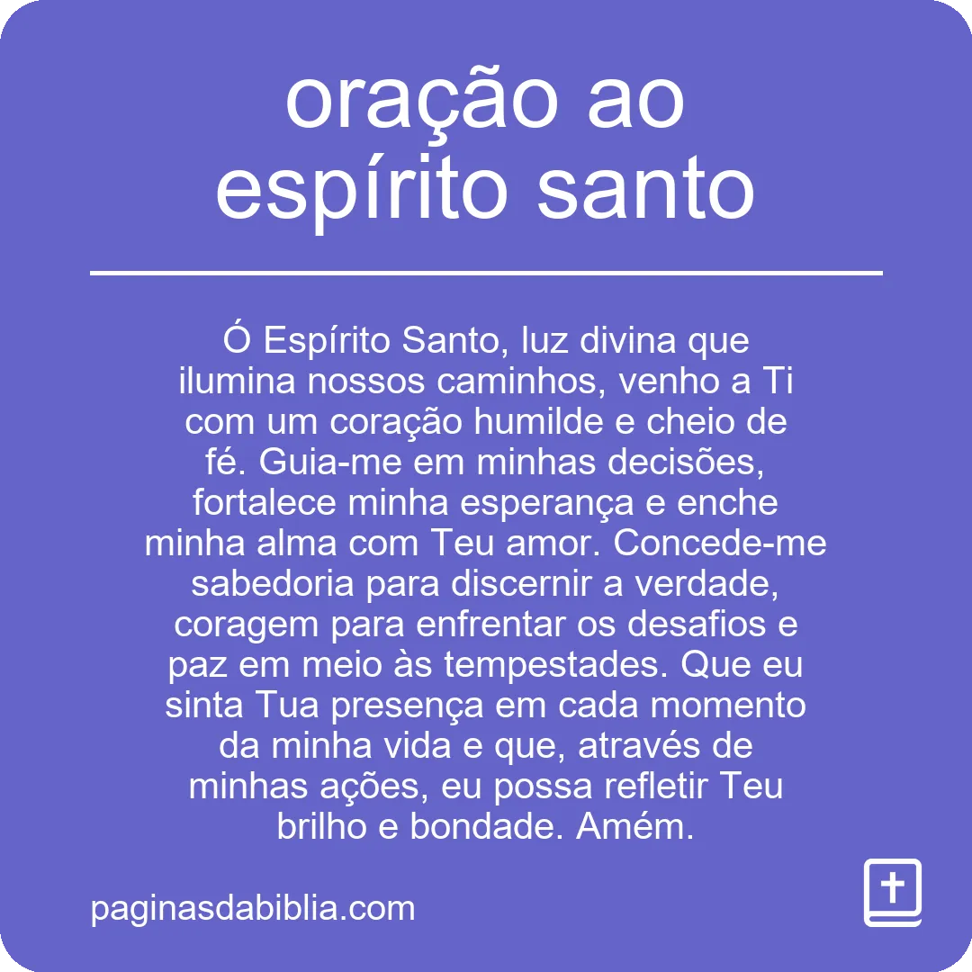 oração ao espírito santo