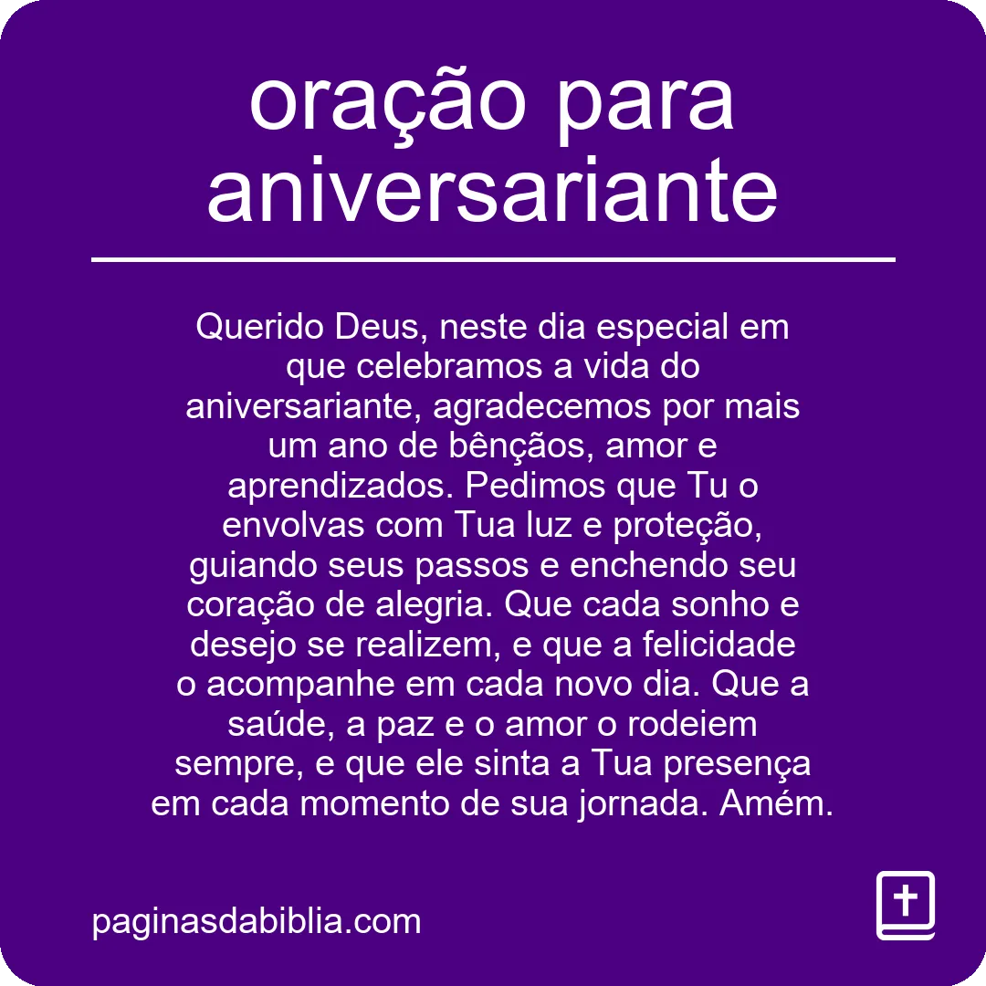 oração para aniversariante