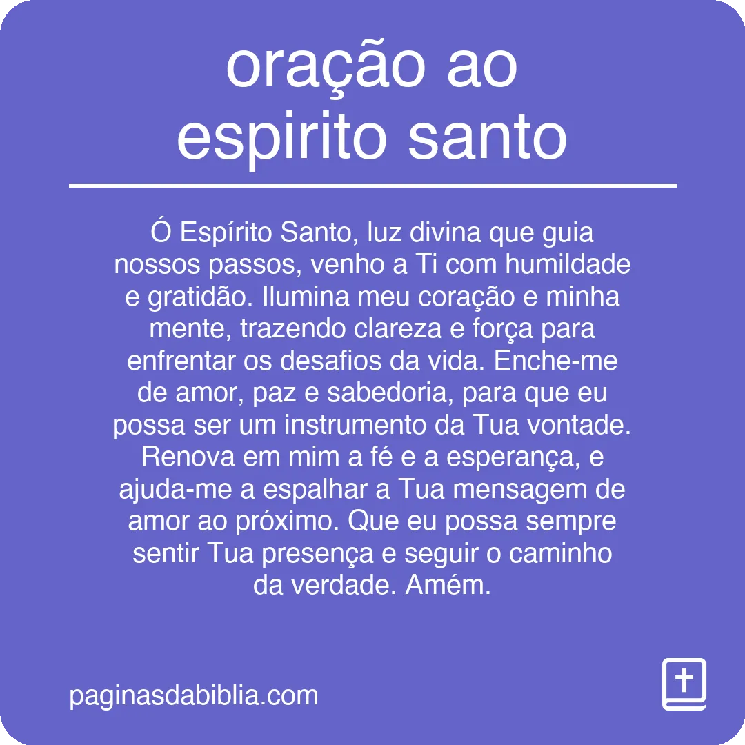 oração ao espirito santo