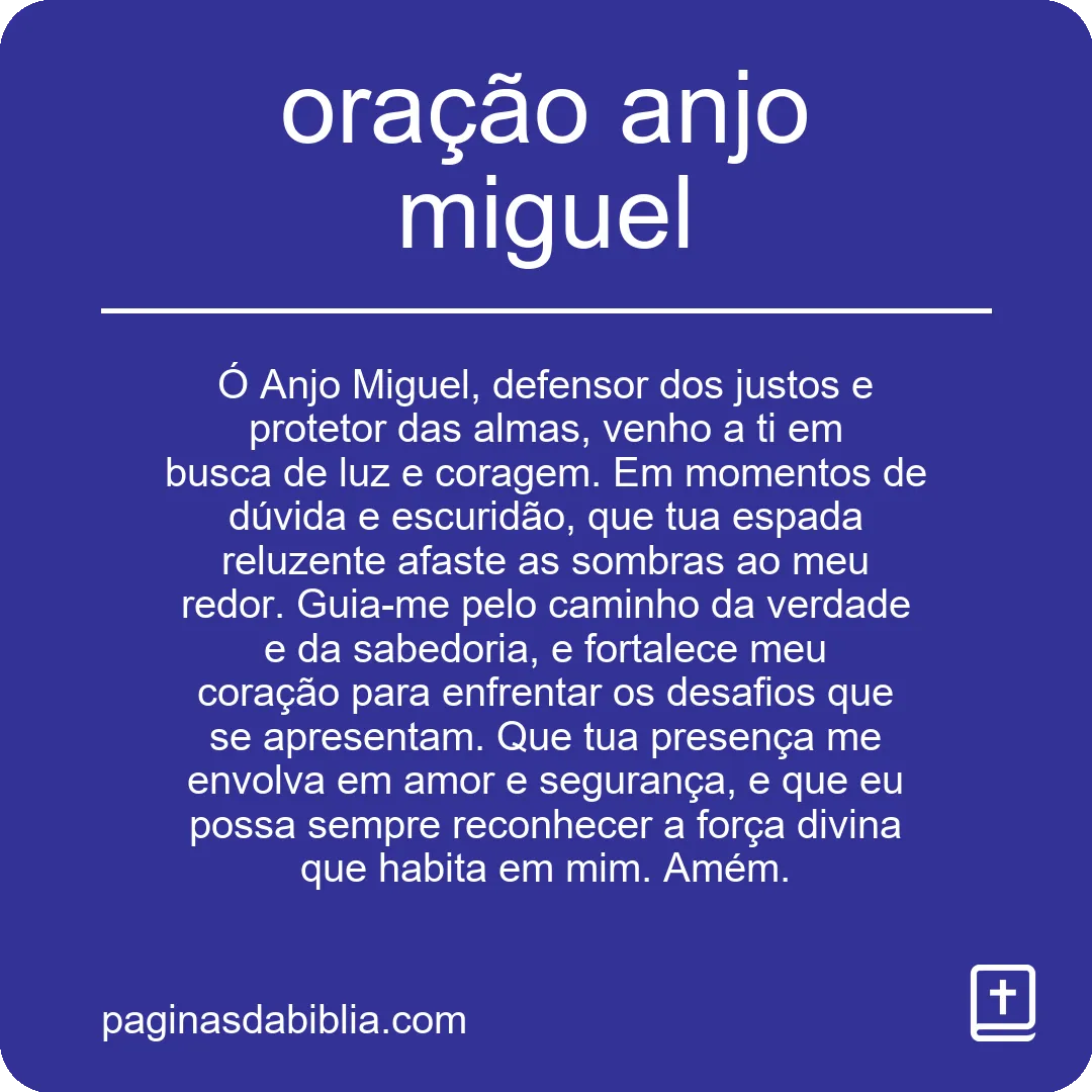 oração anjo miguel