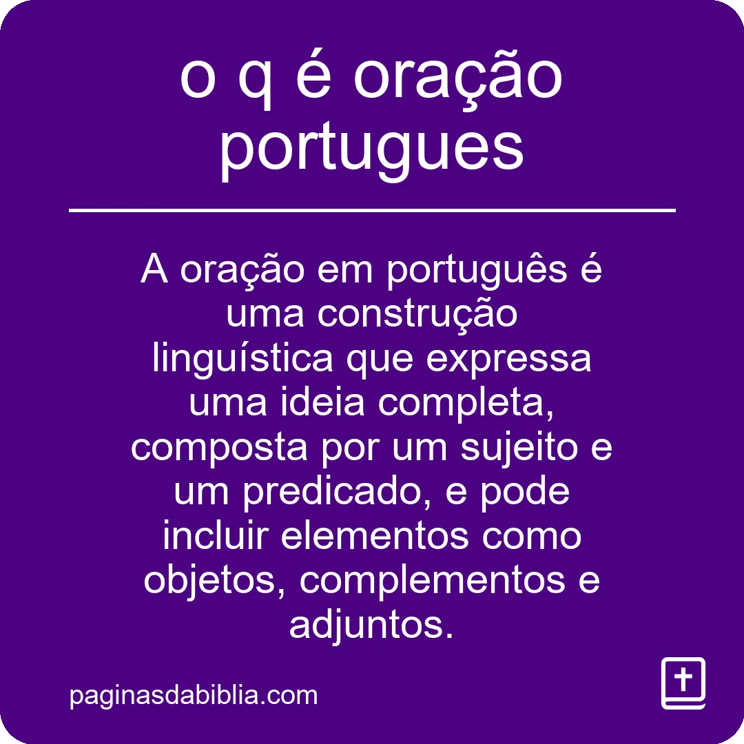 o q é oração portugues