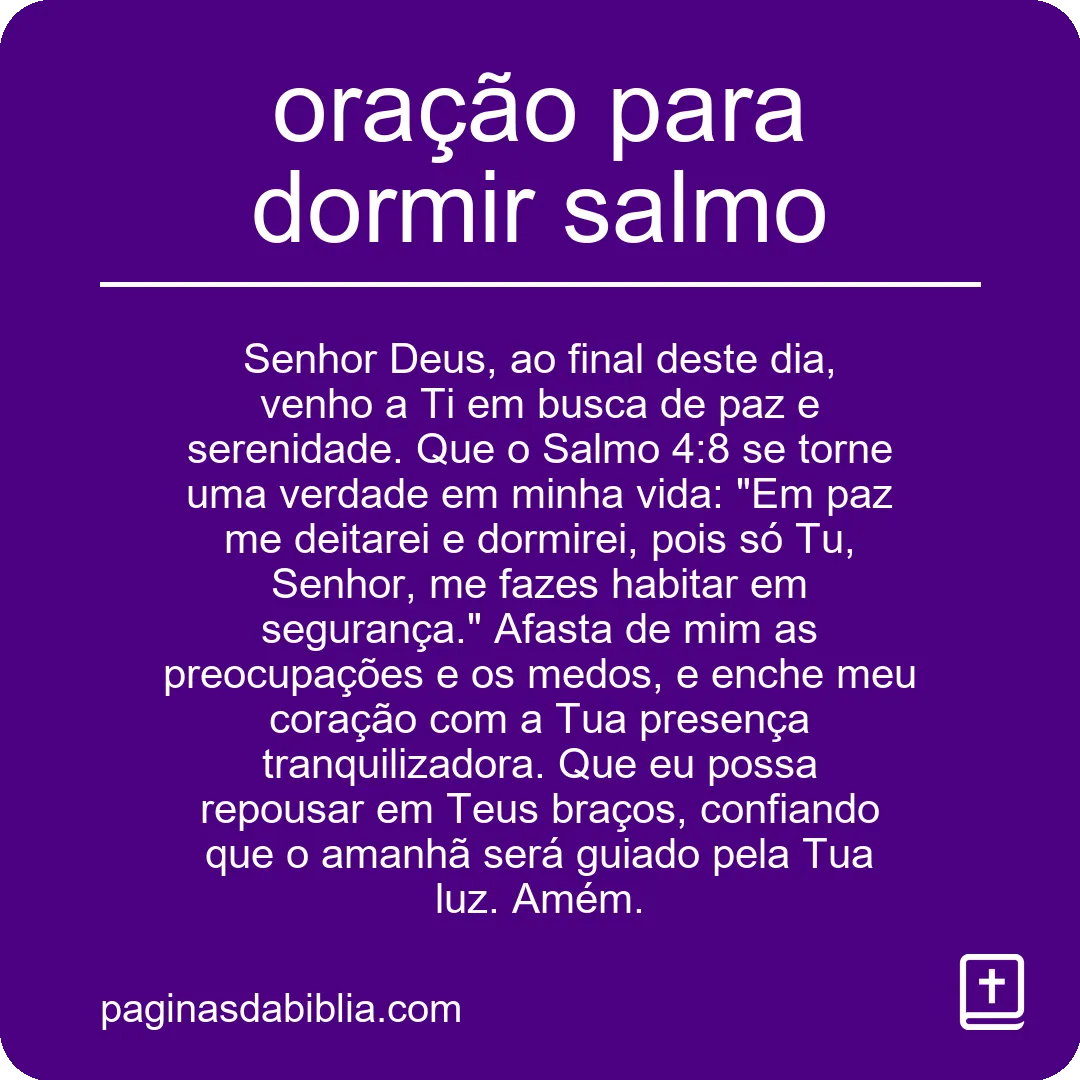 oração para dormir salmo