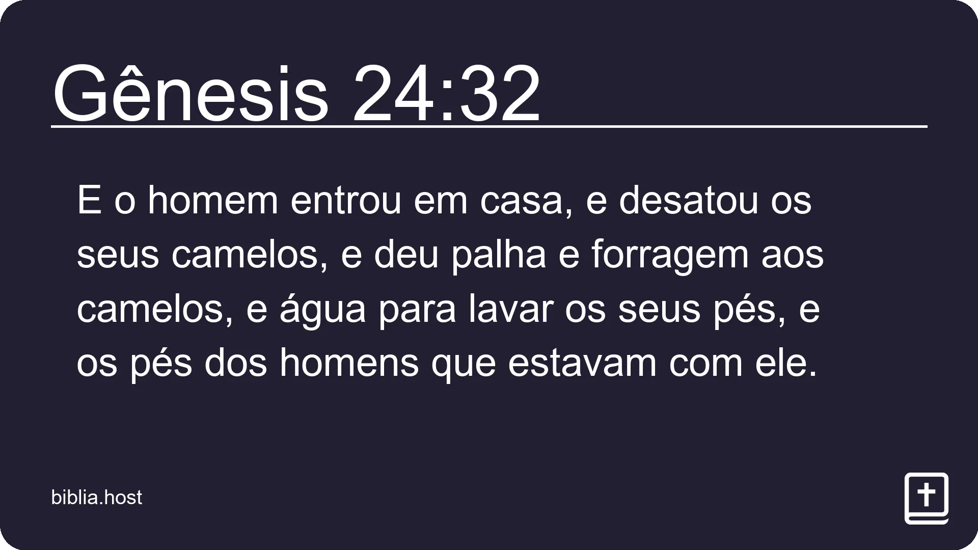 Gênesis 24:32