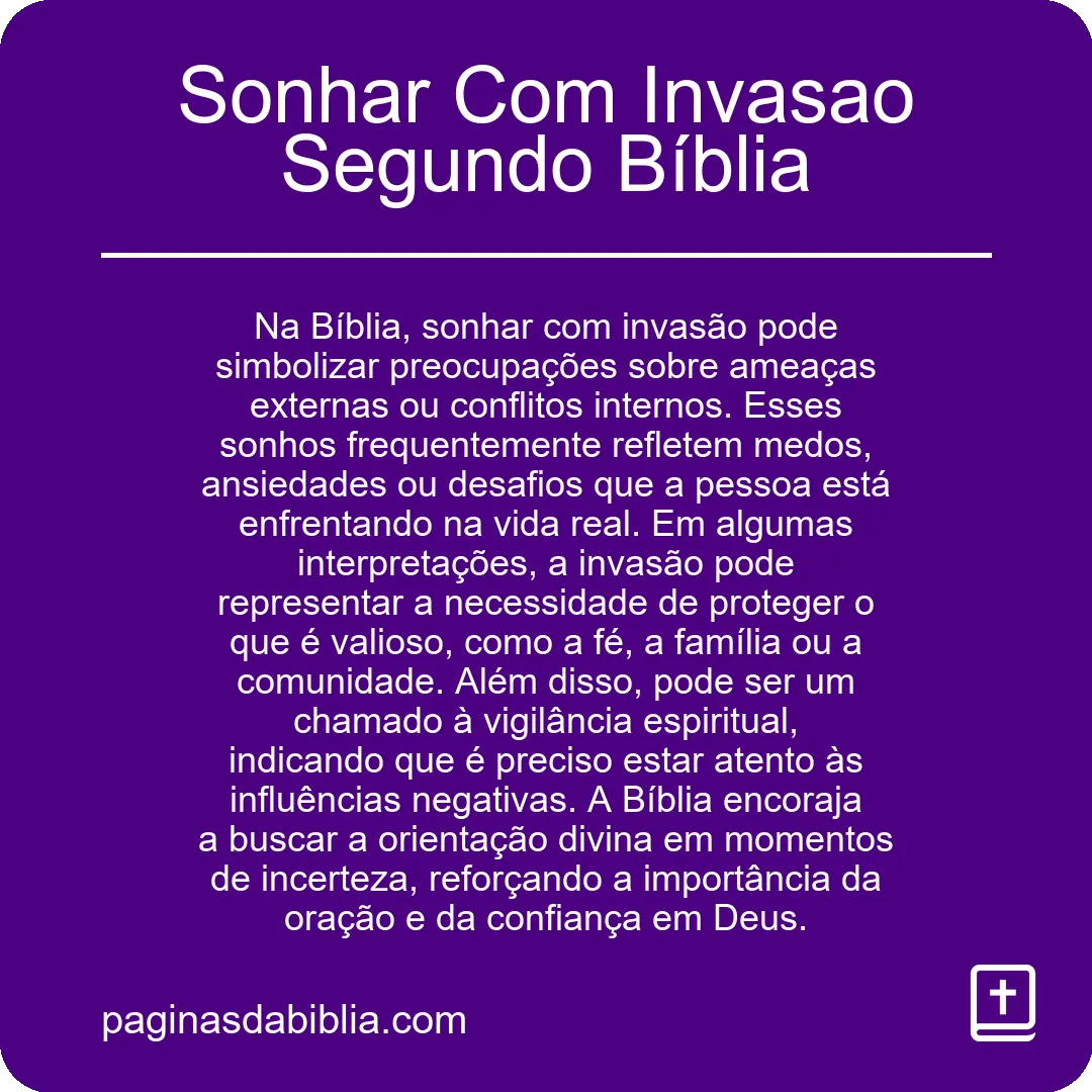 Sonhar Com Invasao Segundo Bíblia