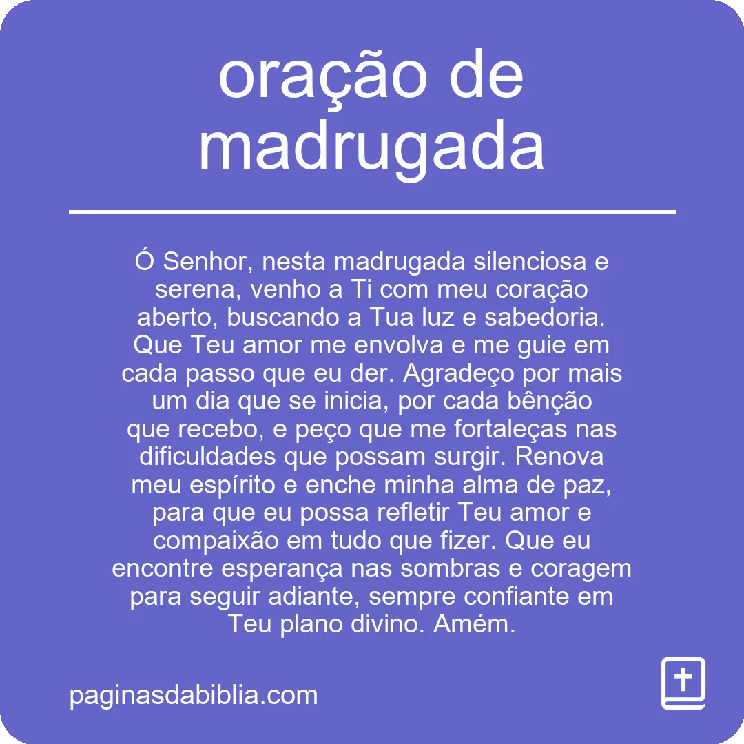 oração de madrugada