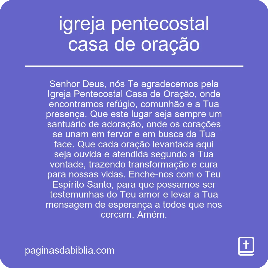 igreja pentecostal casa de oração