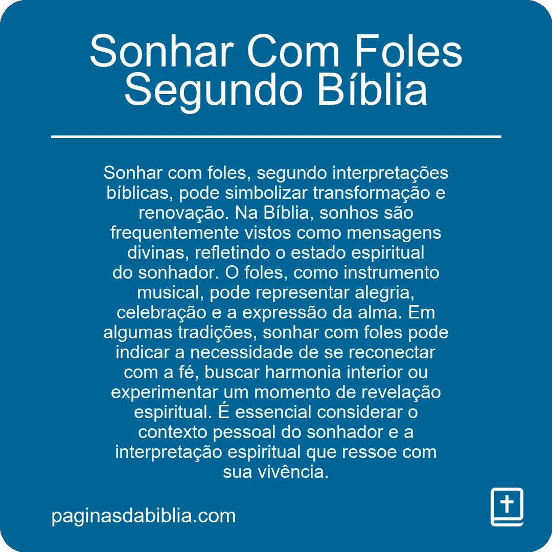 Sonhar Com Foles Segundo Bíblia