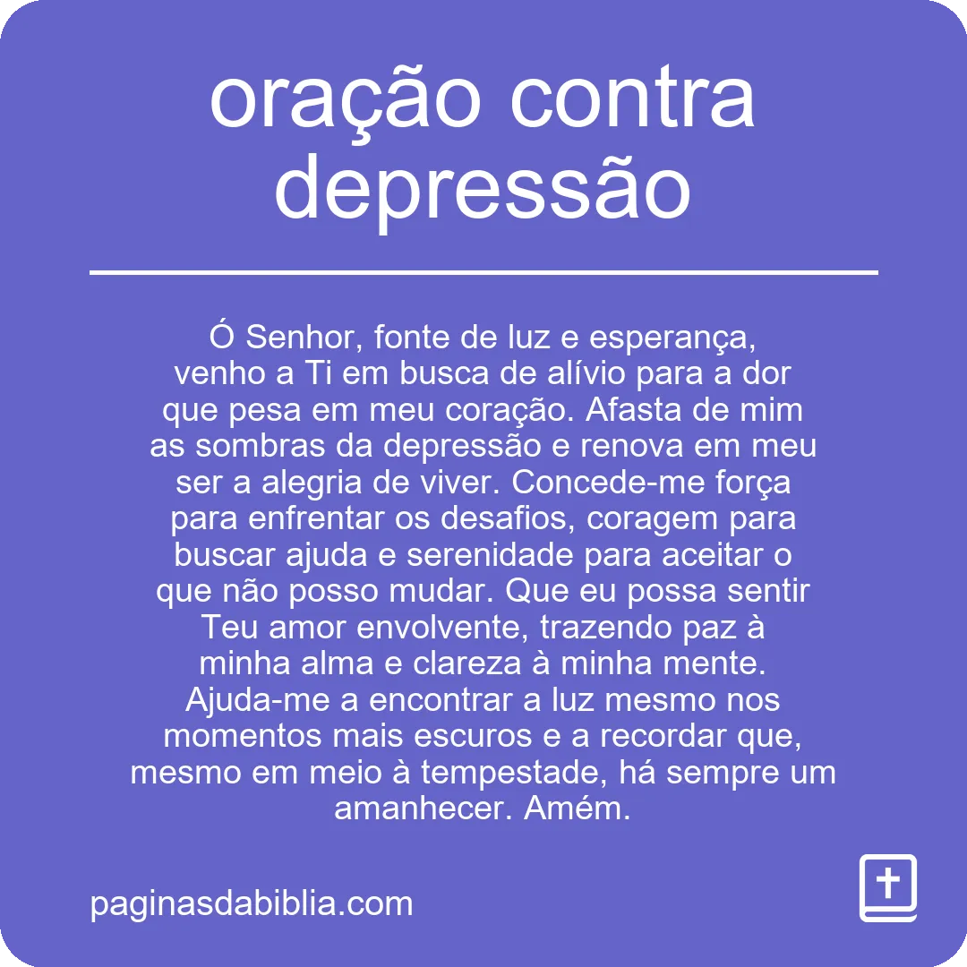 oração contra depressão