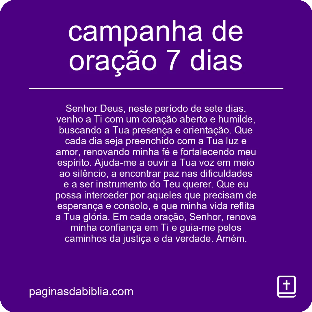 campanha de oração 7 dias