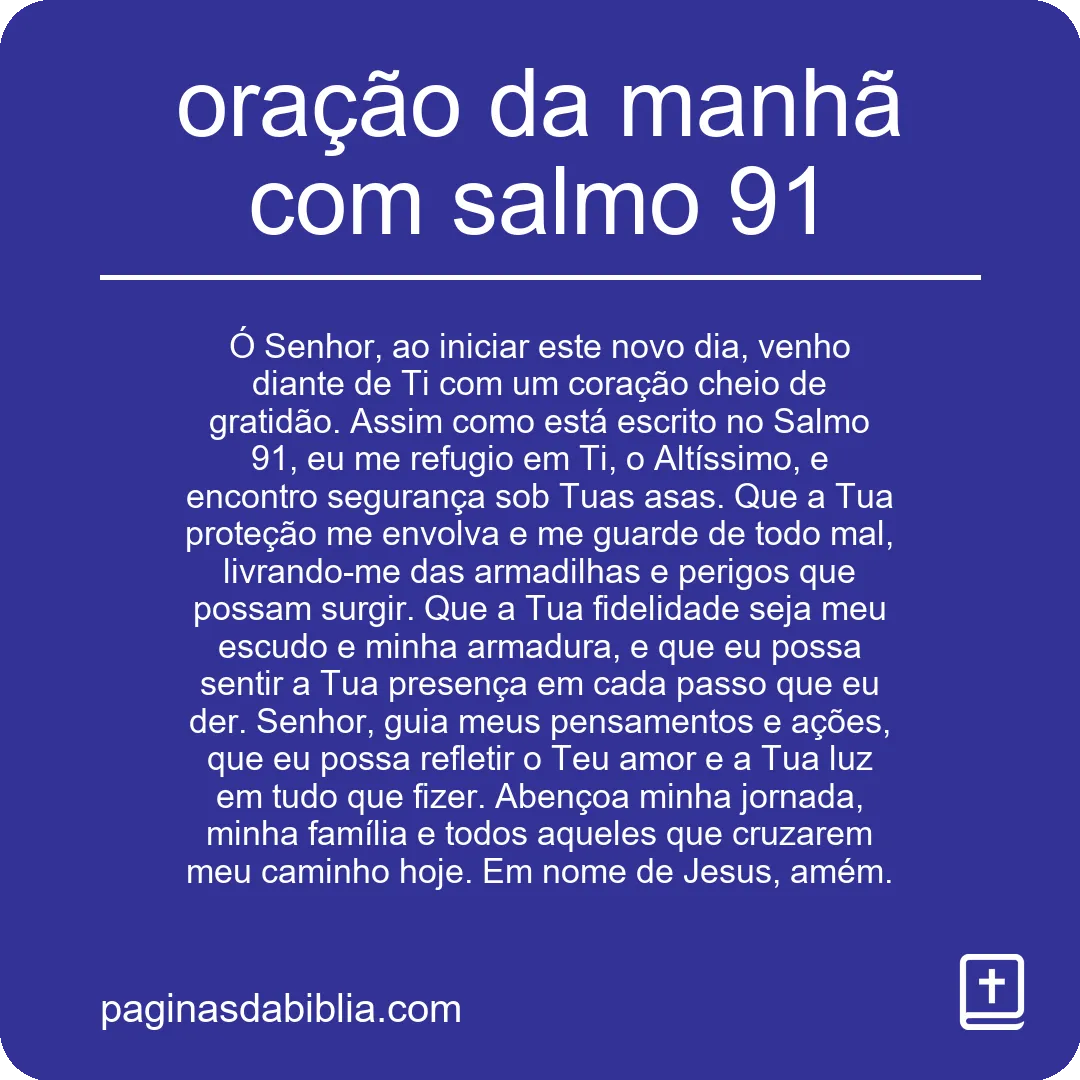 oração da manhã com salmo 91