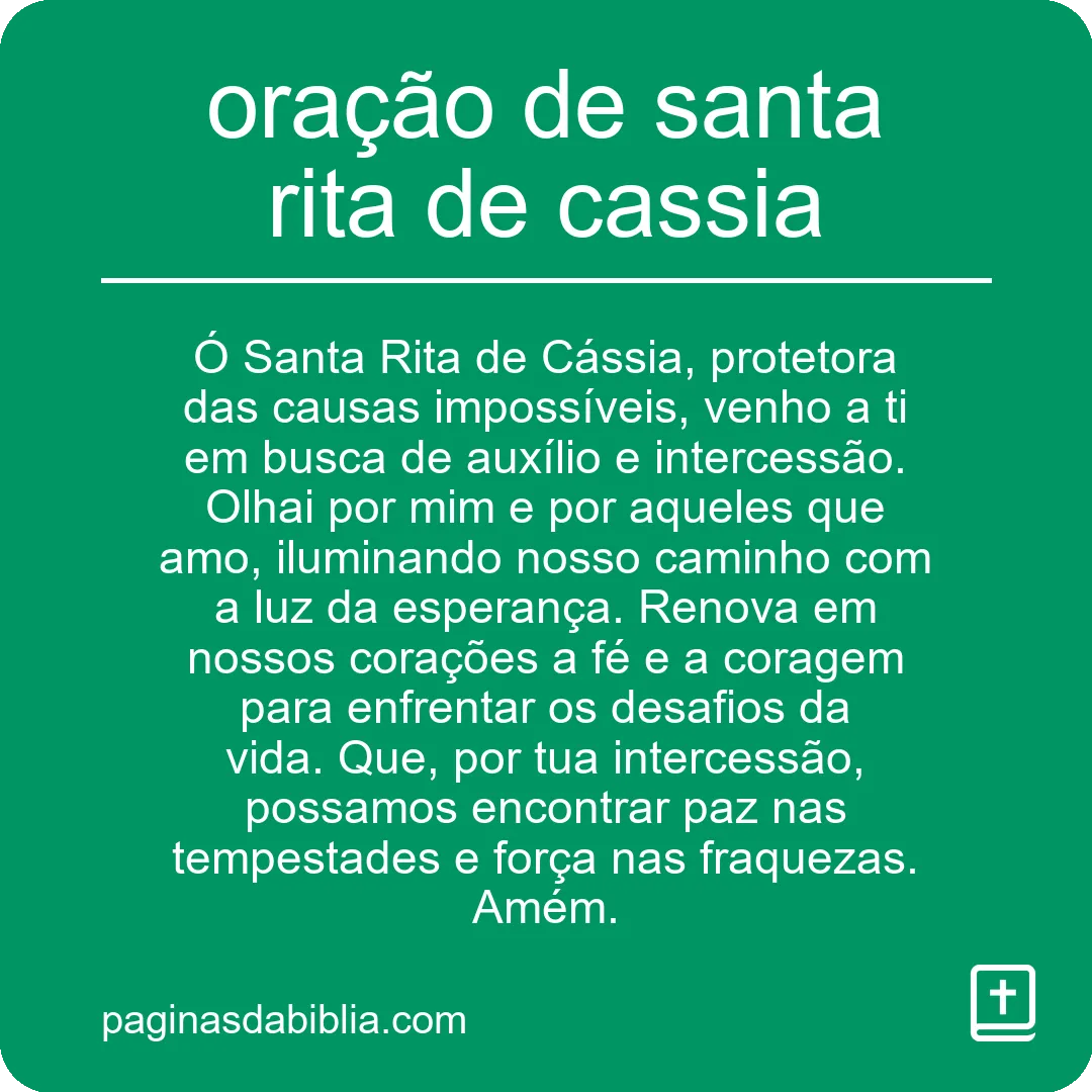 oração de santa rita de cassia