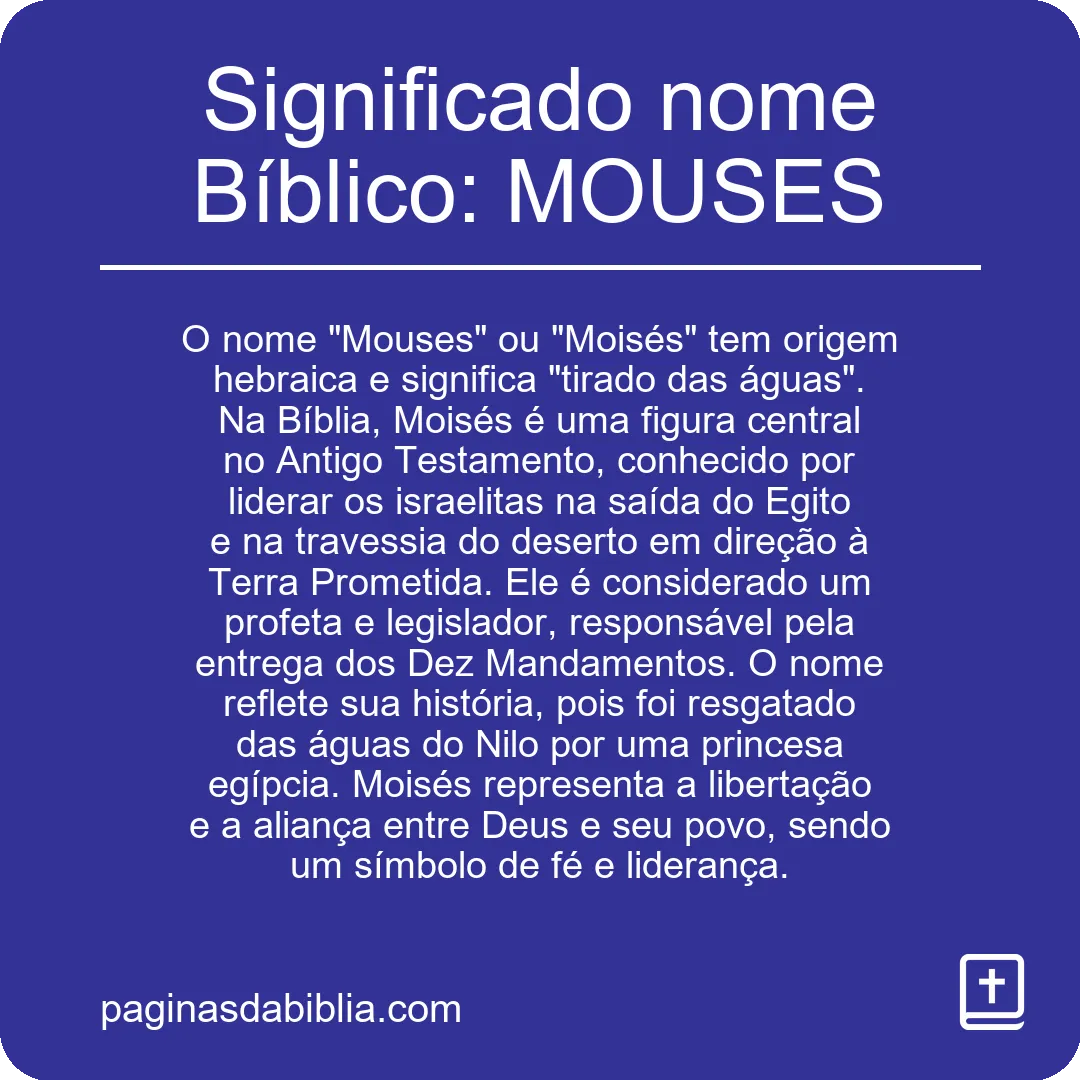 Significado nome Bíblico: MOUSES