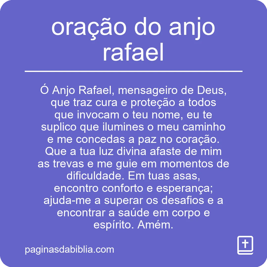 oração do anjo rafael