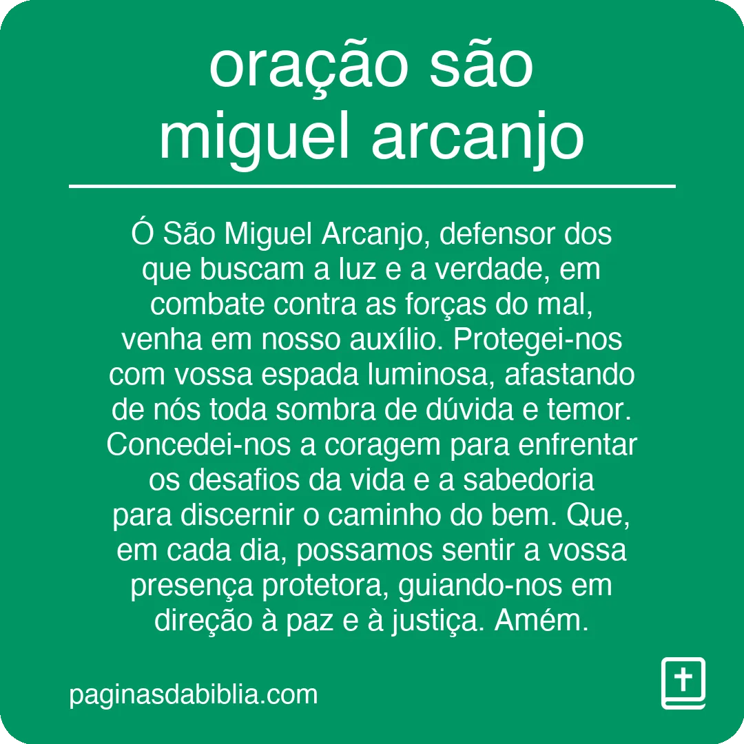 oração são miguel arcanjo