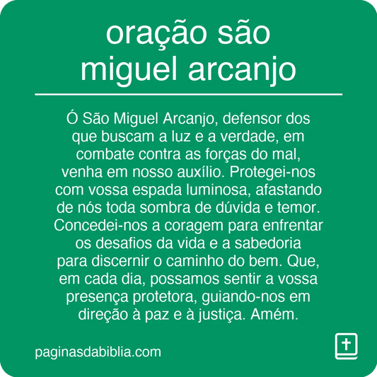 oração são miguel arcanjo