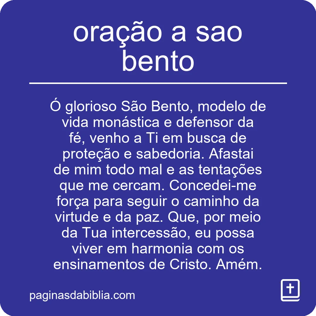 oração a sao bento