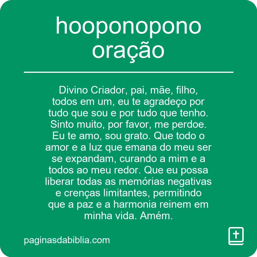 hooponopono oração